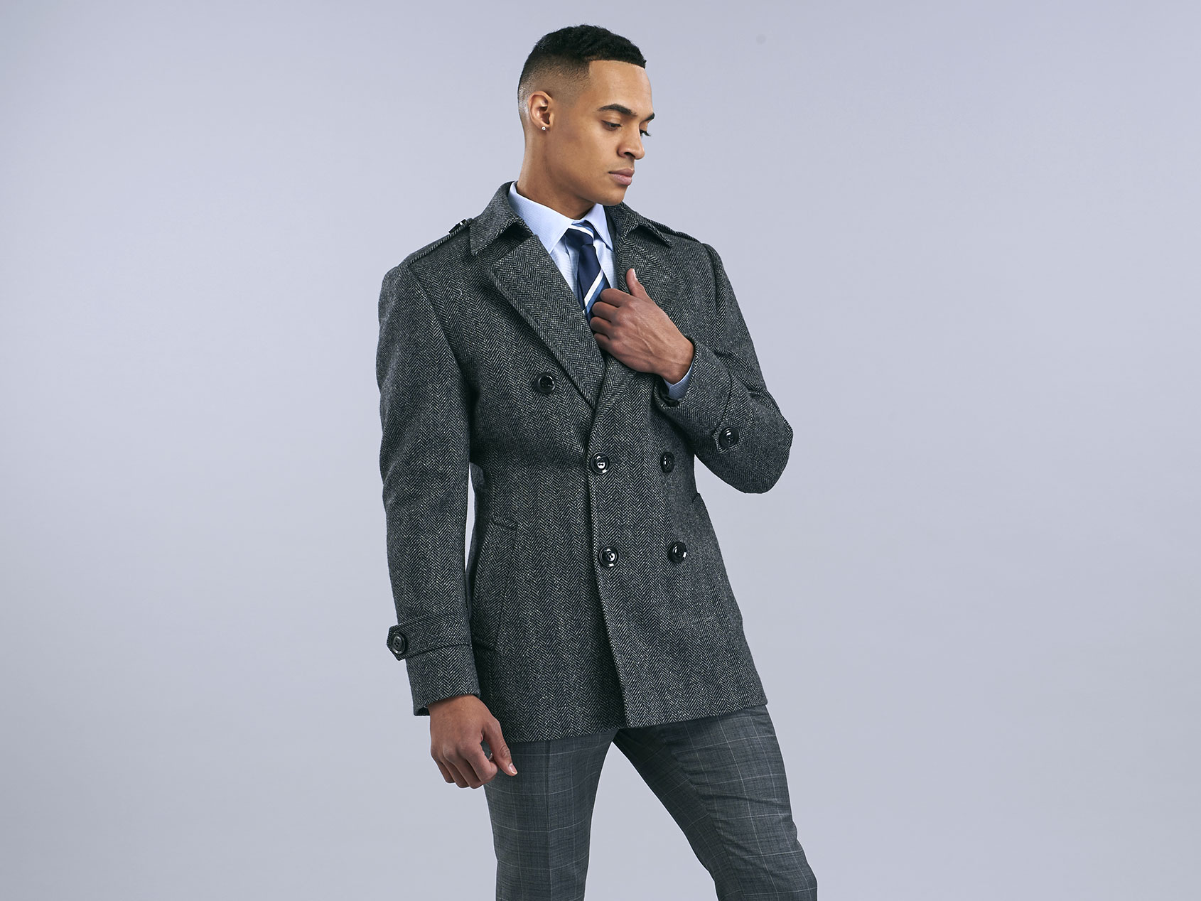 The Ash Grey Pea Coat - Image 3