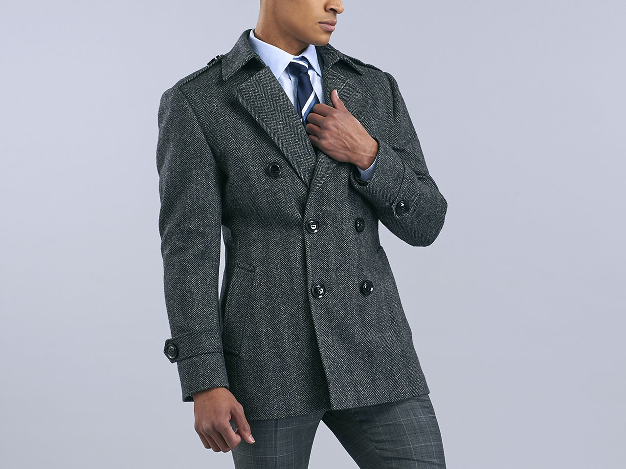 The Ash Grey Pea Coat - Image 4