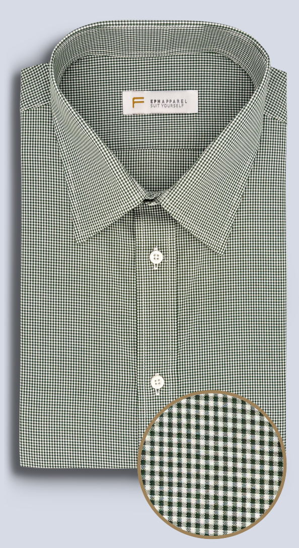 The Dark Green Micro Gingham Dress Shirt