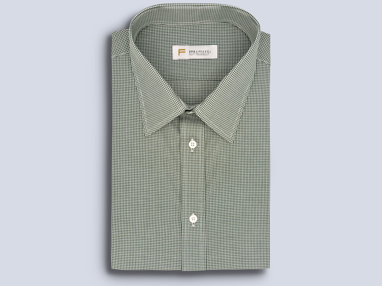 The Dark Green Micro Gingham Dress Shirt - Image 2