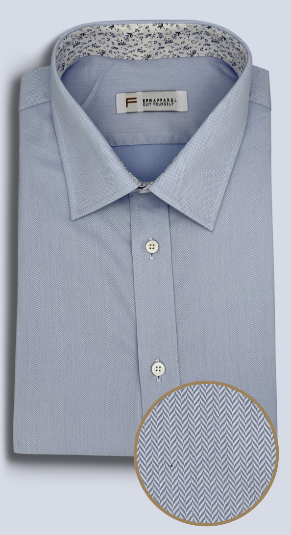 The Light Blue Herringbone Dress Shirt