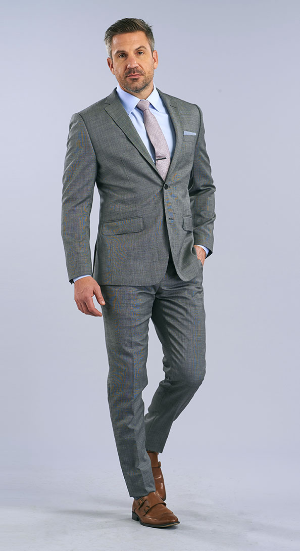 The Textured Platinum Suit
