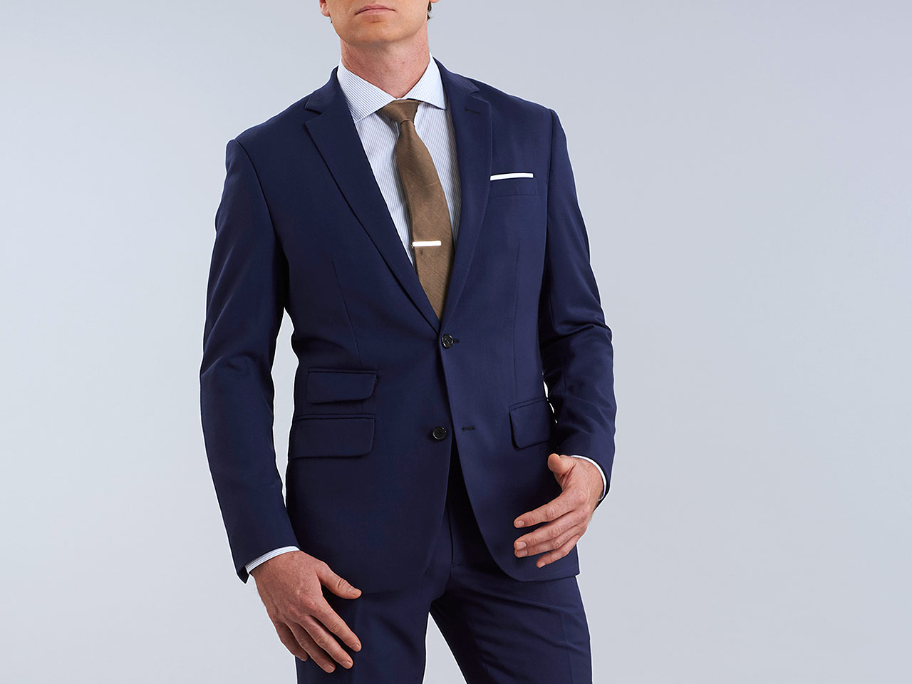 The Oxford Blue Lycra Suit Jacket - Image 3