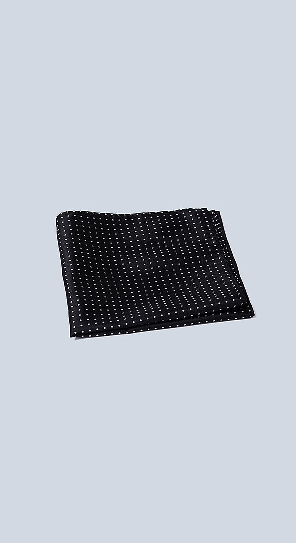 The Black Polka Dot Pocket Square