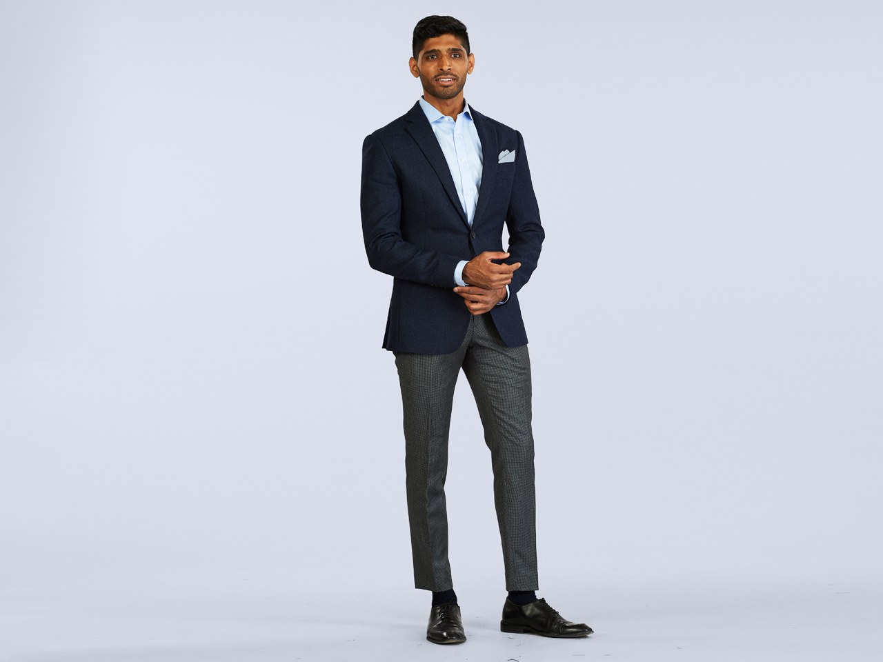 The Flecked Blue Suit Jacket - Image 3