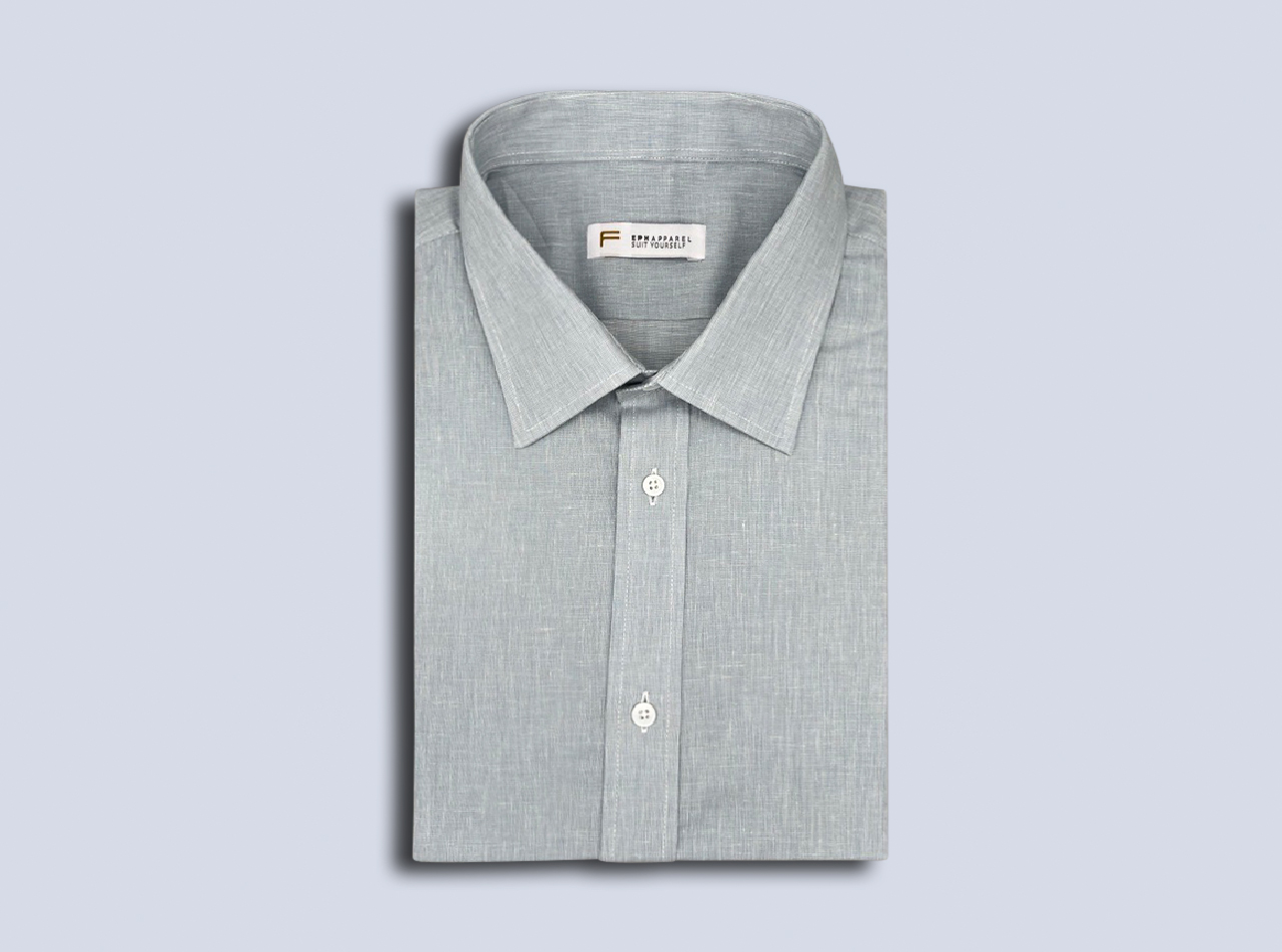 The Pearl Grey Linen Shirt - Image 2