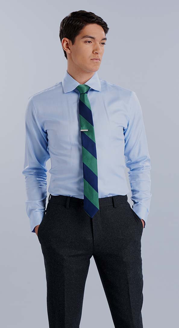 The Sky Blue Herringbone Shirt