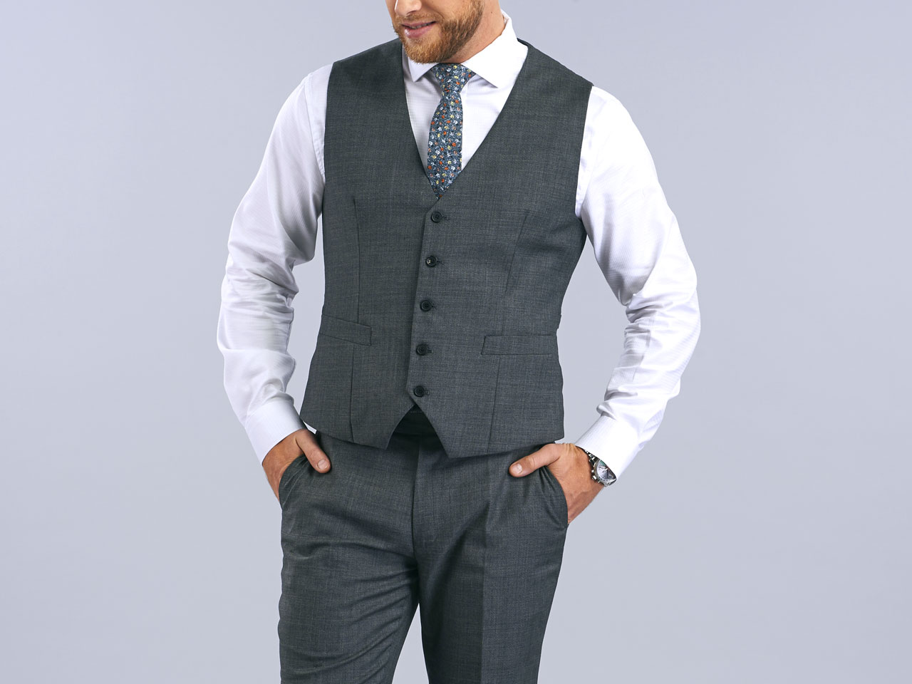 The Grey Sharkskin Three Piece Suit - Image 6