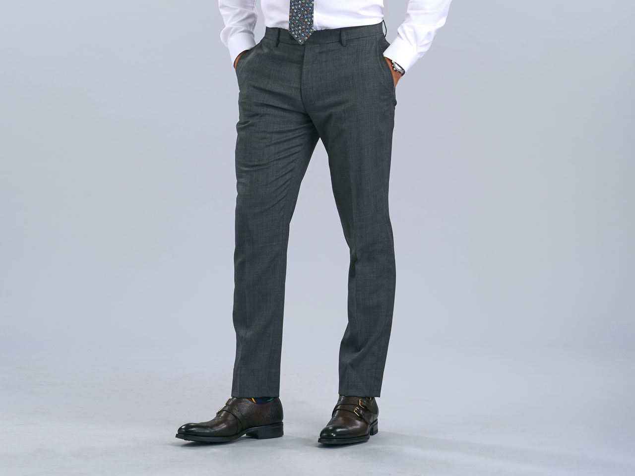 The Grey Sharkskin Three Piece Suit - Image 8