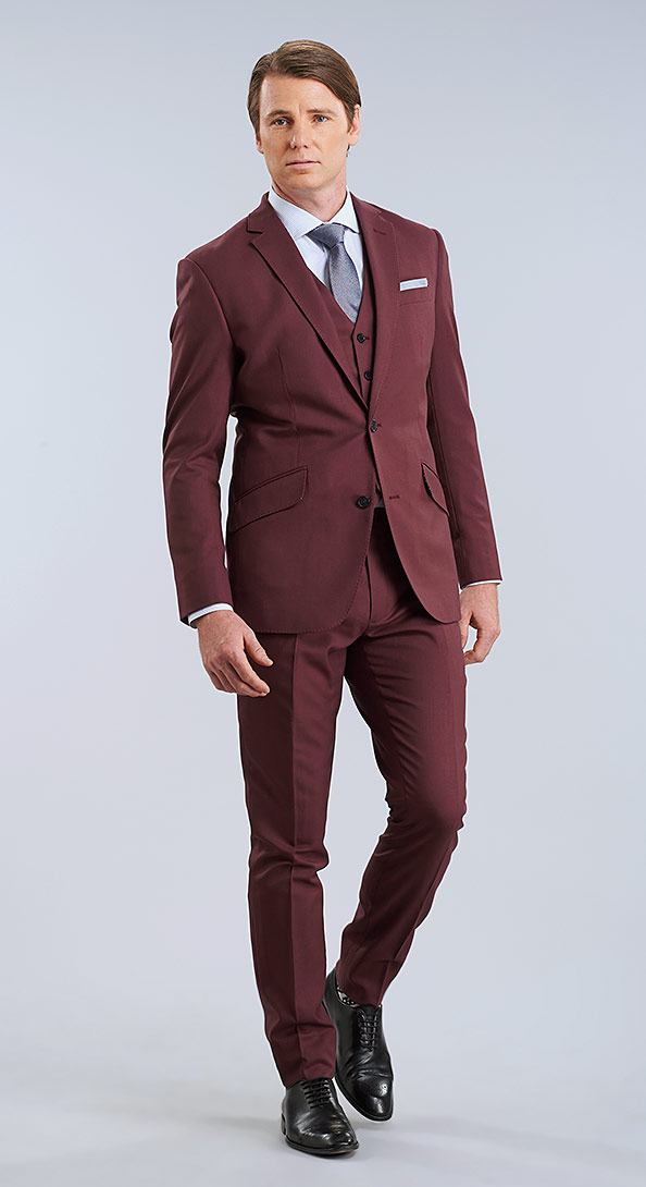 The Burgundy Lycra Three Piece Suit