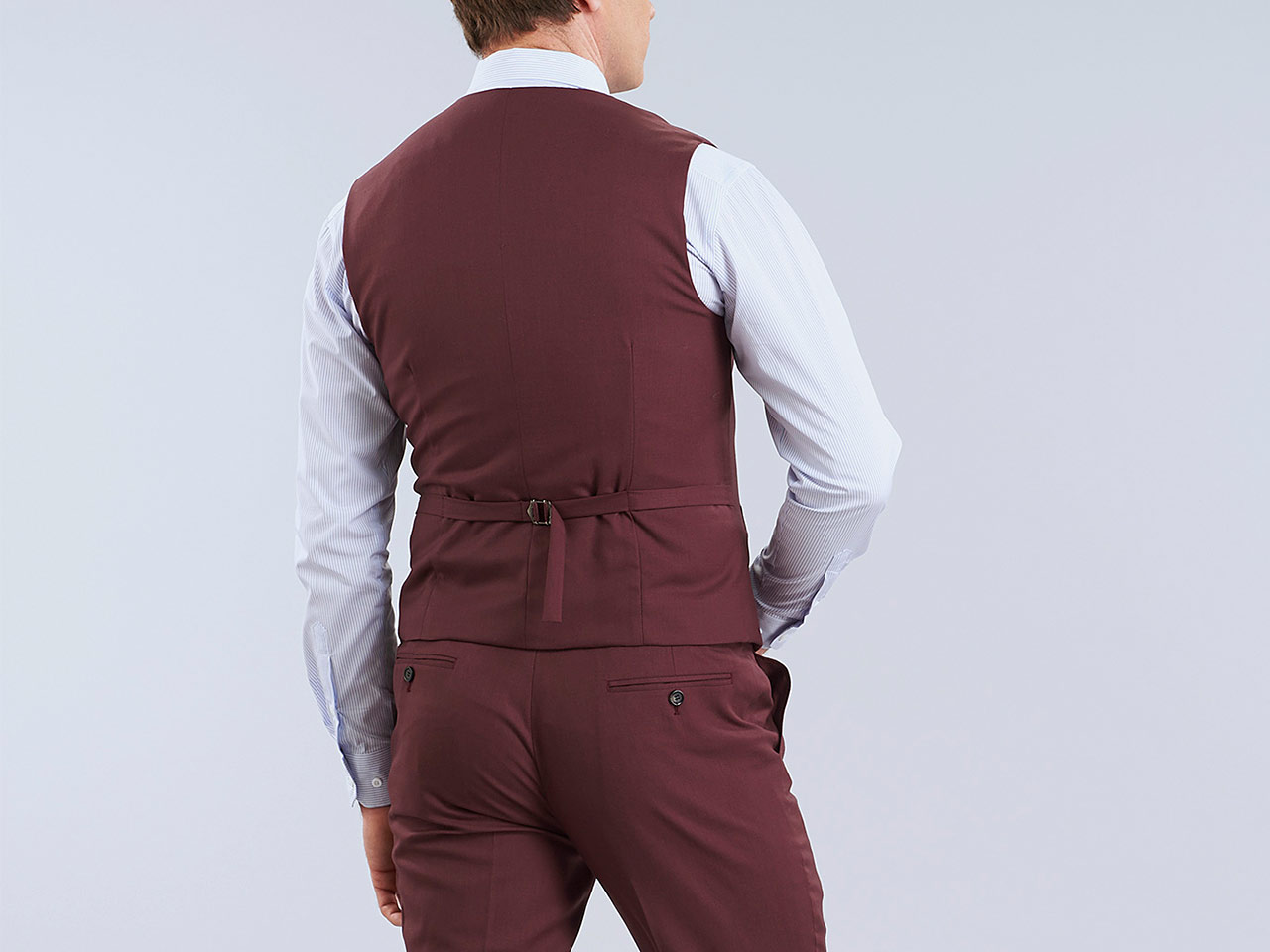 The Burgundy Lycra Three Piece Suit - Image 5