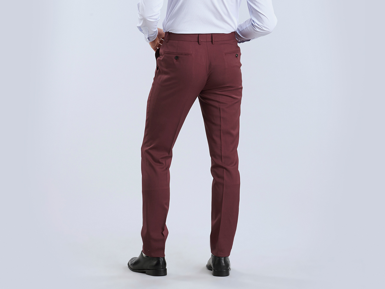 The Burgundy Lycra Three Piece Suit - Image 7