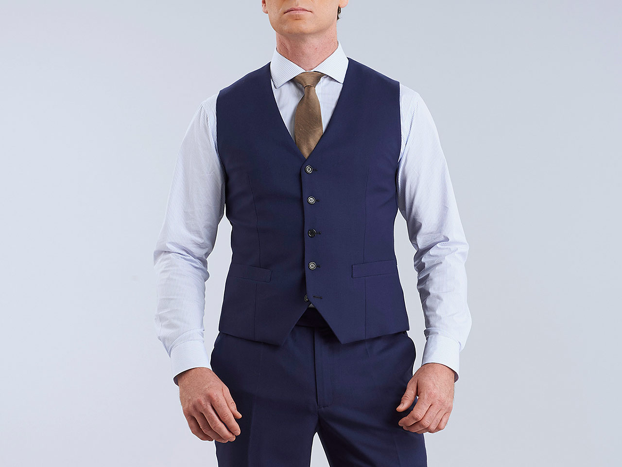 The Oxford Blue Lycra Three Piece Suit - Image 4