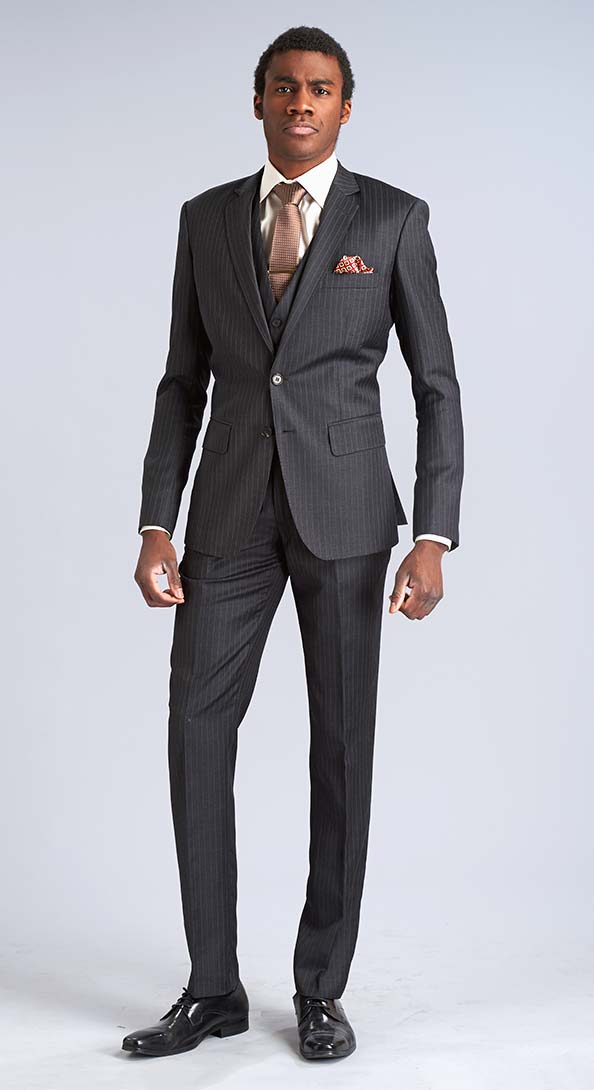 The Charcoal Chalk Stripe Three Piece Suit