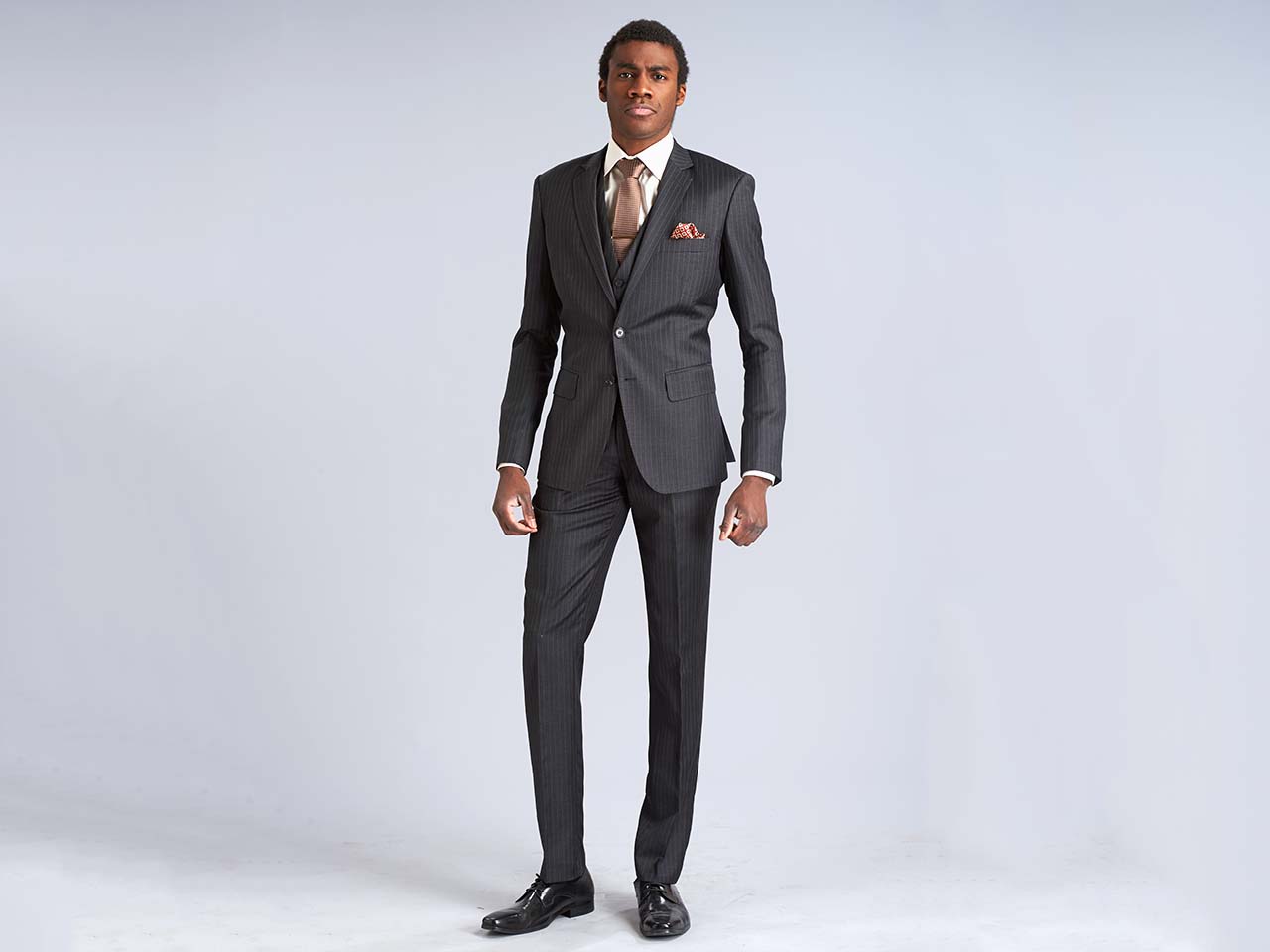 The Charcoal Chalk Stripe Three Piece Suit - Image 3