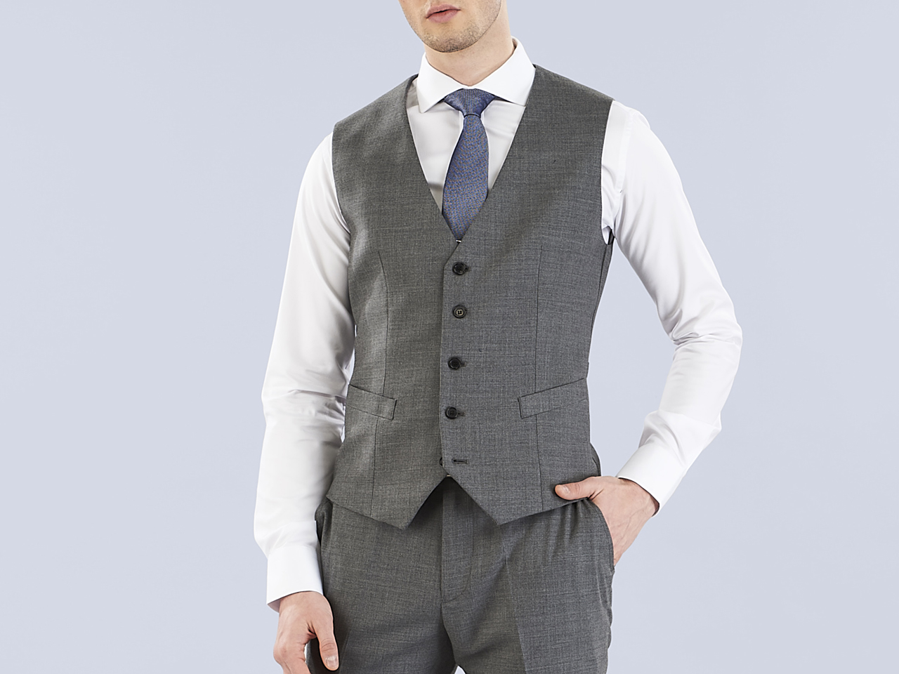 The Grey Lycra Three Piece Suit - Image 7
