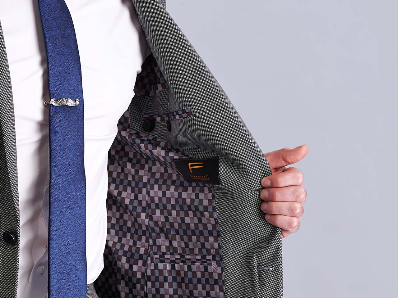 The Light Grey Nailhead Three Piece Suit - Image 4